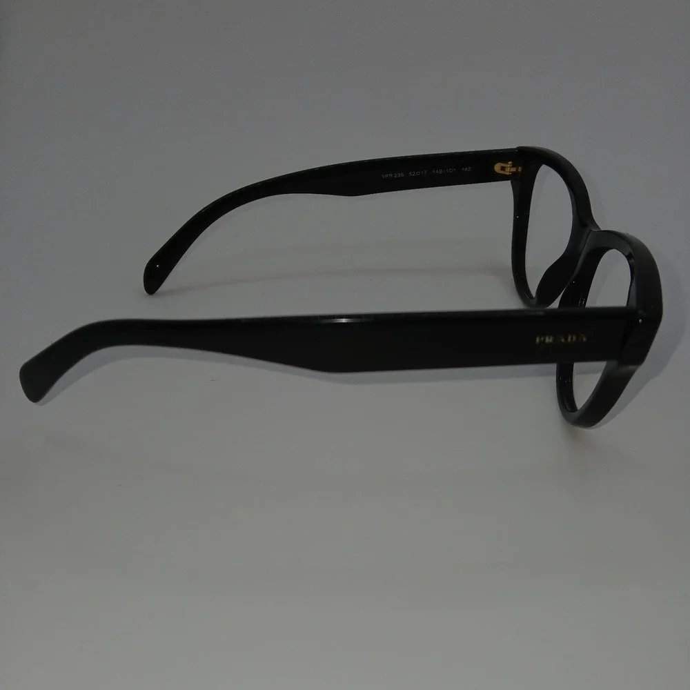 Prada VPR 23S Unisex Eyeglasses Frame Black Cat Eye Full Rim 52-17-140 mm